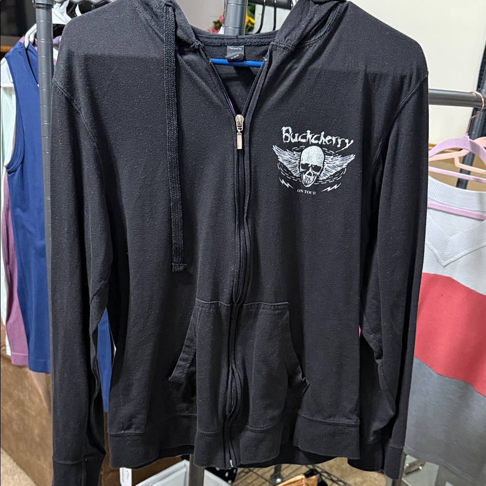 Black Zip-Up Hoodie Jacket